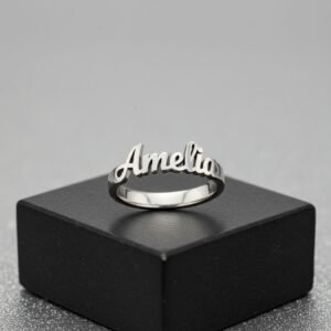 cusomise name ring silver plated